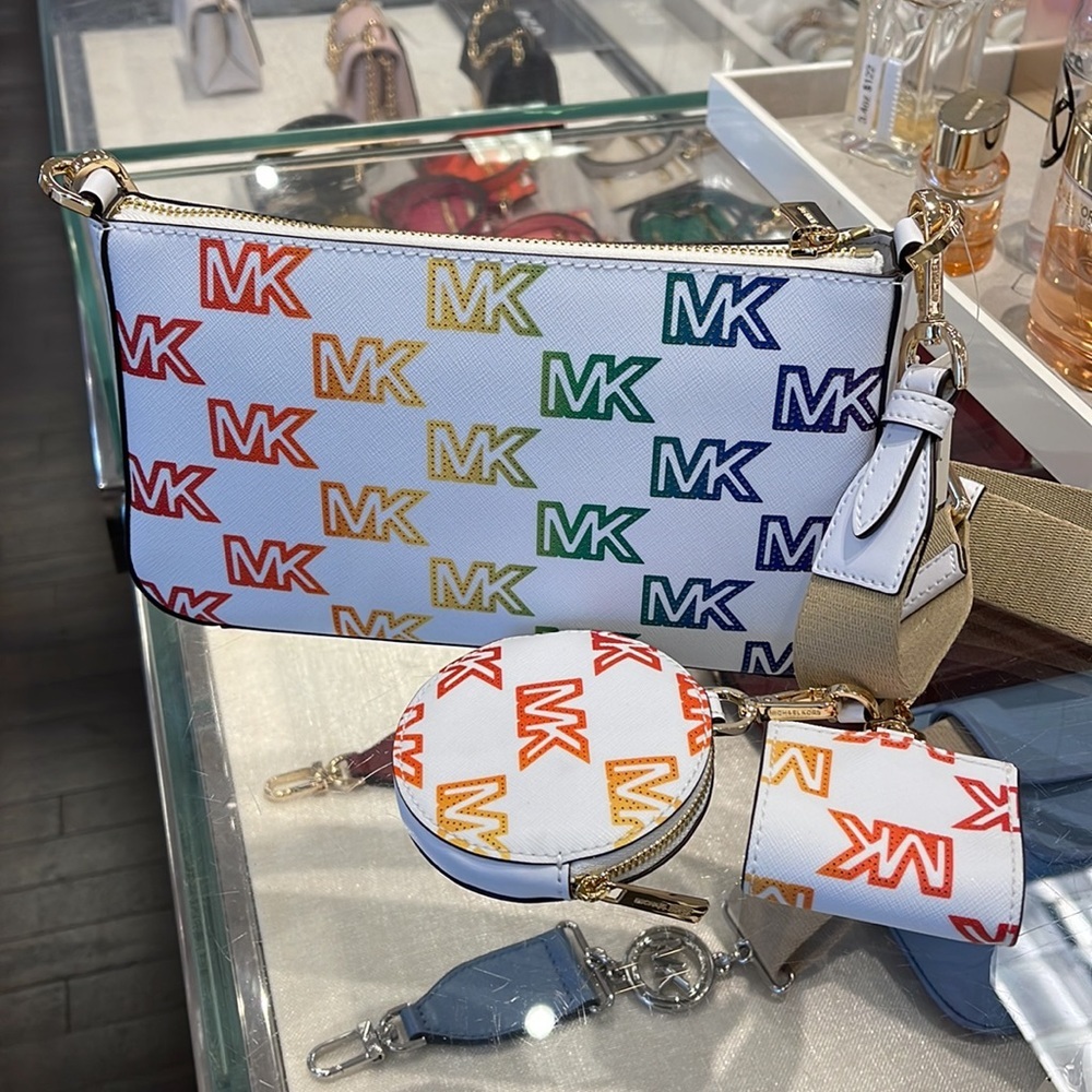 MICHAEL KORS JET SET TRAVEL SMALL SHOULDER CROSSBODY BAG WITH TECH ATTCH AIRPOD - Picture 15 of 16